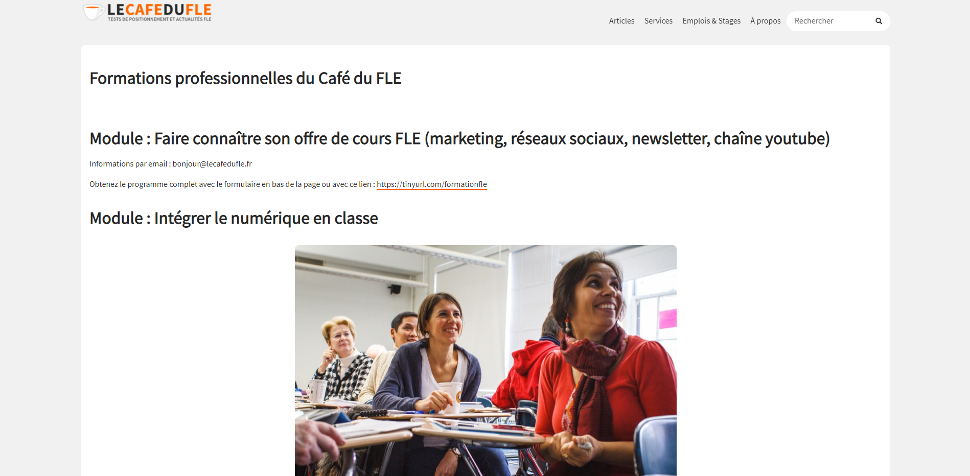 Site Le Café du FLE