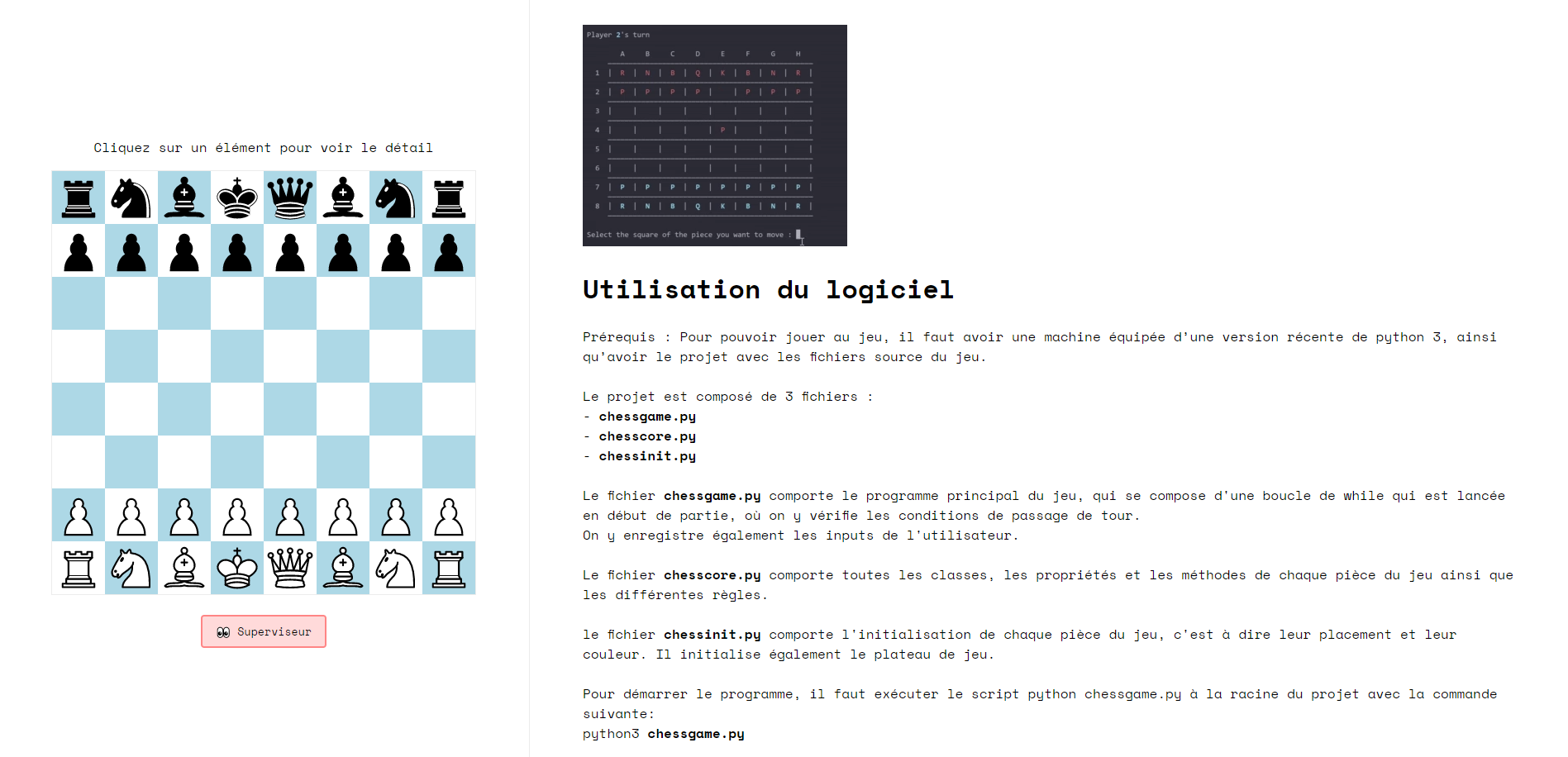 Site Documentation Jeu d'Echec